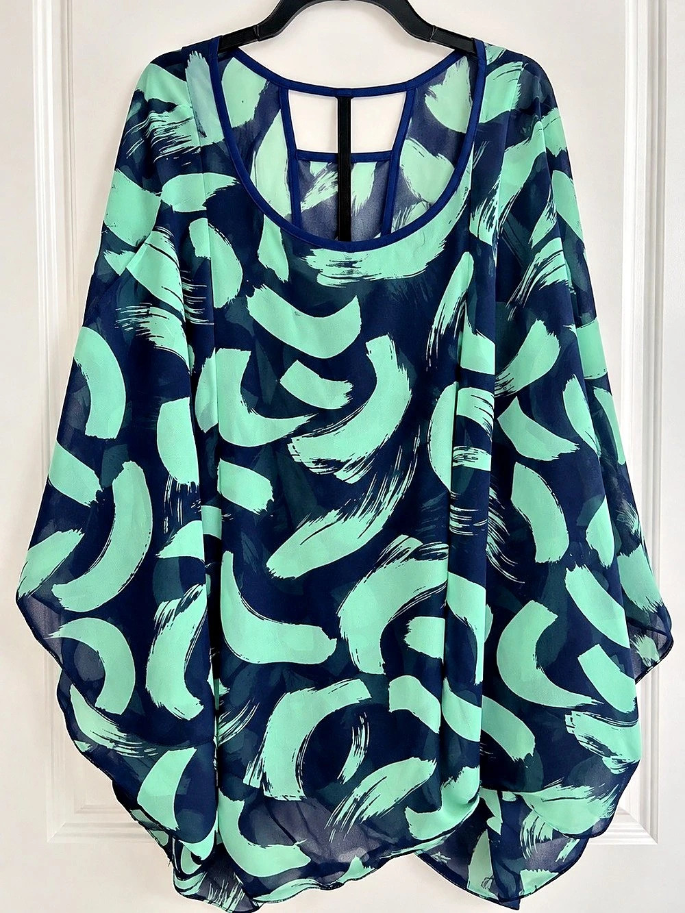 Abstract Print Tunic in Green & Blue
